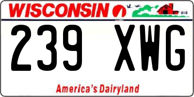 WI license plate 239XWG