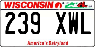 WI license plate 239XWL