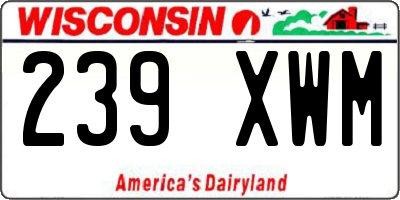 WI license plate 239XWM