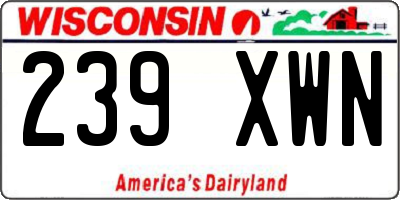 WI license plate 239XWN