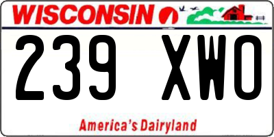 WI license plate 239XWO