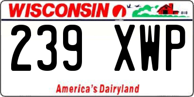 WI license plate 239XWP