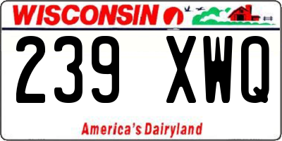 WI license plate 239XWQ