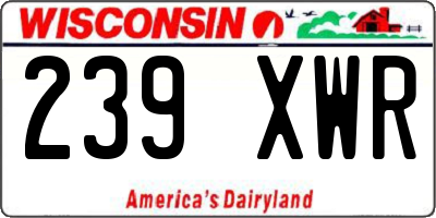 WI license plate 239XWR
