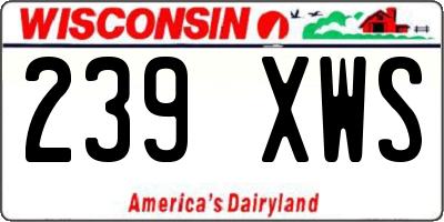 WI license plate 239XWS