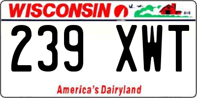 WI license plate 239XWT