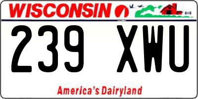 WI license plate 239XWU