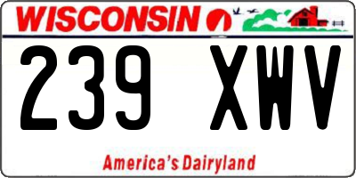WI license plate 239XWV