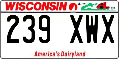 WI license plate 239XWX