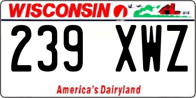 WI license plate 239XWZ