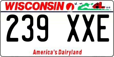 WI license plate 239XXE