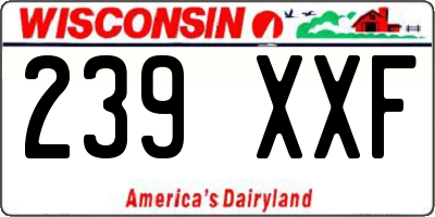 WI license plate 239XXF
