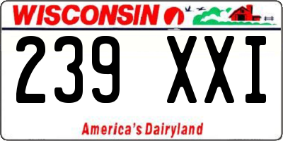 WI license plate 239XXI