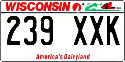 WI license plate 239XXK