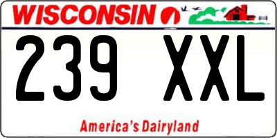 WI license plate 239XXL