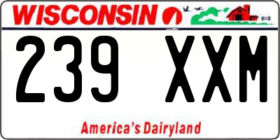 WI license plate 239XXM