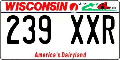WI license plate 239XXR
