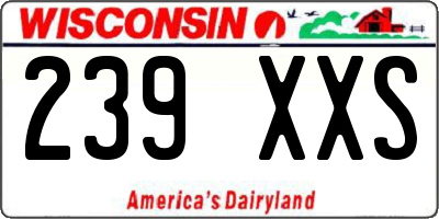 WI license plate 239XXS