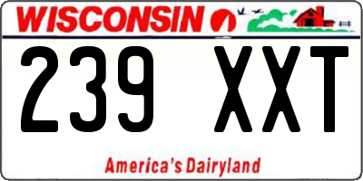 WI license plate 239XXT