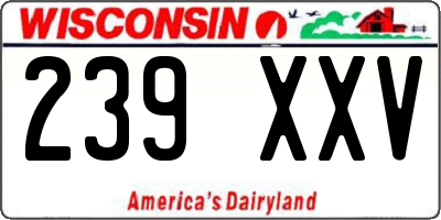 WI license plate 239XXV