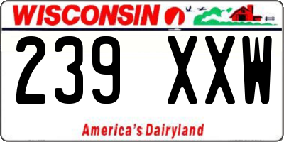 WI license plate 239XXW