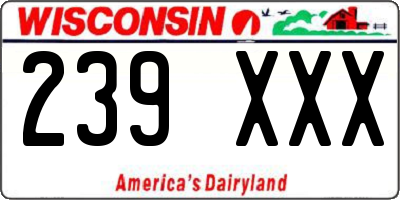 WI license plate 239XXX