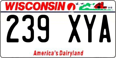 WI license plate 239XYA