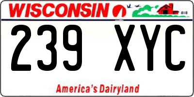 WI license plate 239XYC