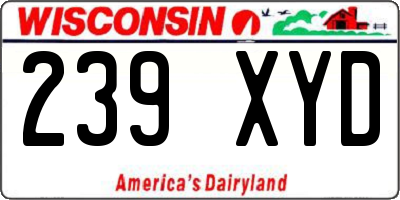 WI license plate 239XYD
