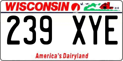 WI license plate 239XYE