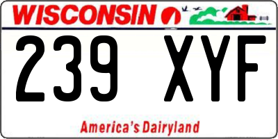 WI license plate 239XYF