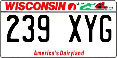 WI license plate 239XYG