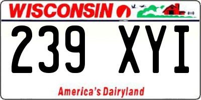 WI license plate 239XYI