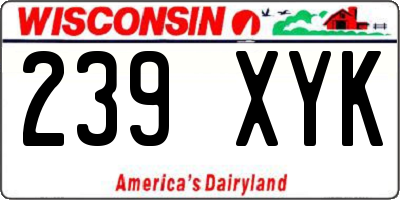 WI license plate 239XYK
