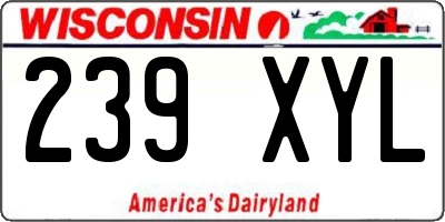 WI license plate 239XYL