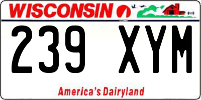 WI license plate 239XYM