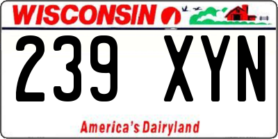 WI license plate 239XYN