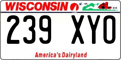 WI license plate 239XYO