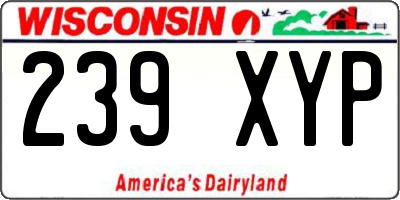 WI license plate 239XYP