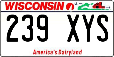 WI license plate 239XYS