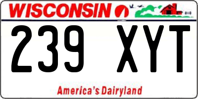 WI license plate 239XYT