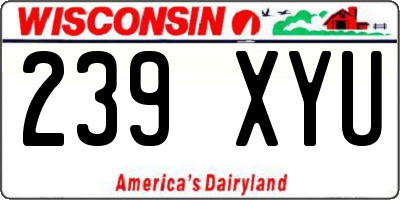 WI license plate 239XYU