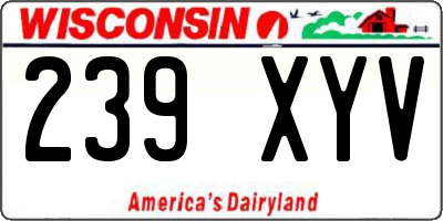 WI license plate 239XYV