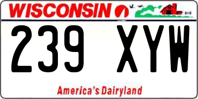 WI license plate 239XYW