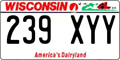 WI license plate 239XYY
