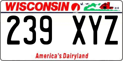 WI license plate 239XYZ