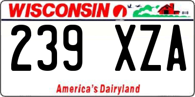 WI license plate 239XZA