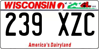 WI license plate 239XZC