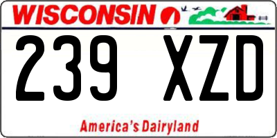 WI license plate 239XZD