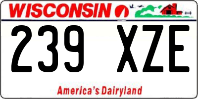 WI license plate 239XZE